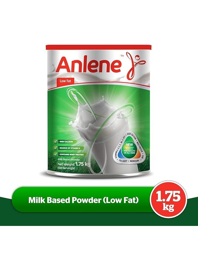 Anlene Milk Powder, Low Fat, Nutritious Dairy Formula, Rich in Vitamins & Protein, Ideal for Coffee & Tea Beverages, Tin, 1.75kg
